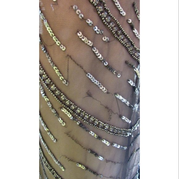 Adrianna Papell Sleeveless Beaded Long Dress with Blouson/Column Women's Size 12 - Picture 5 of 6